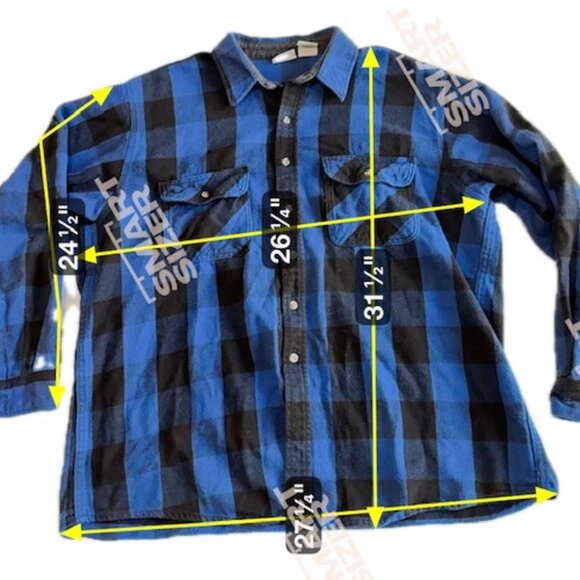 Field and Stream Flannel Black and Blue Plaid Long Sleeve Outdoors 2XL TALL - Picture 2 of 3